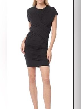 Frame Shirred Muscle Dress In Midnight Navy Blue Size Small